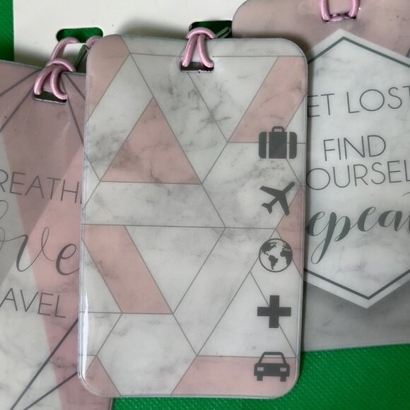 Mytagalongs Pastel Marble Travel Luggage Tags Set Inspirational Quotes & Symbols - Picture 6 of 9